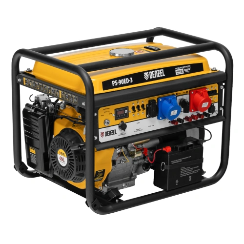 Генератор бензиновый PS 90 ED-3, 9.0 кВт, переключение режима 230 В/400 В, 25 л, электростартер Denzel по ценам производителя в Краснодаре с доставкой по всей России