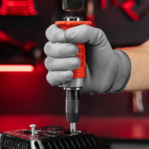 Отвертка ударно-поворотная 1/2, набор бит, 6 шт, обрезиненная ручка, пластиковый бокс Matrix по ценам производителя в Краснодаре с доставкой по всей России