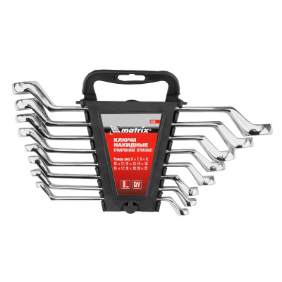 Набор ключей накидных 8 шт, 6-22мм, CrV, Elliptical, зеркальное хромирование Matrix по ценам производителя в Краснодаре с доставкой по всей России