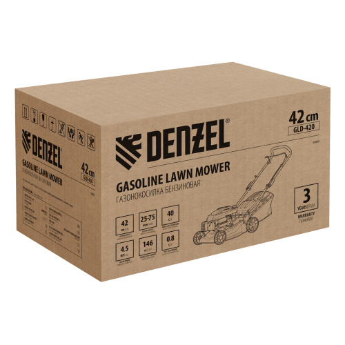 Газонокосилка бензиновая GLD-420, 146 см3, ширина 42 см, 40 л Denzel по ценам производителя в Краснодаре с доставкой по всей России