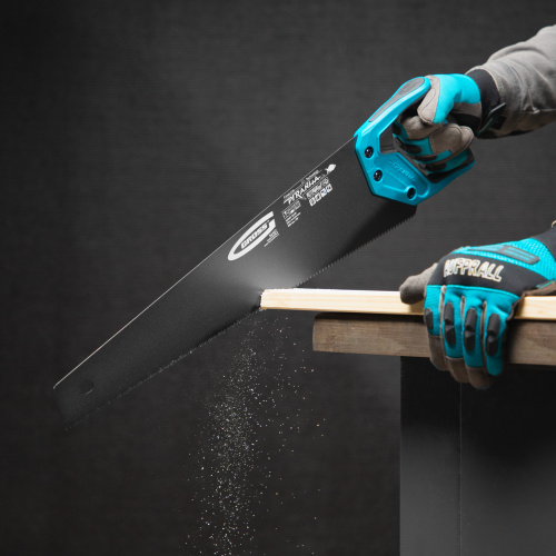 Ножовка по дереву "Piranha", 500 мм, 11-12 TPI, зуб-3D, каленый зуб, тефлоновое покрытие полотна, двухкомпонентная рукоятка Gross по ценам производителя в Краснодаре с доставкой по всей России