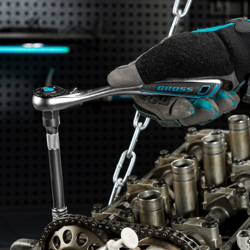 Набор торцевых головок, трещотка 120 зубьев, 3/8", CrV, 12 предметов Gross по ценам производителя в Краснодаре с доставкой по всей России