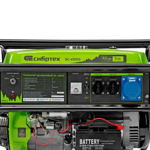 Генератор бензиновый БС-6500Э, 5.5 кВт, 230В, четырехтактный, 25 л, электростартер Сибртех по ценам производителя в Краснодаре с доставкой по всей России
