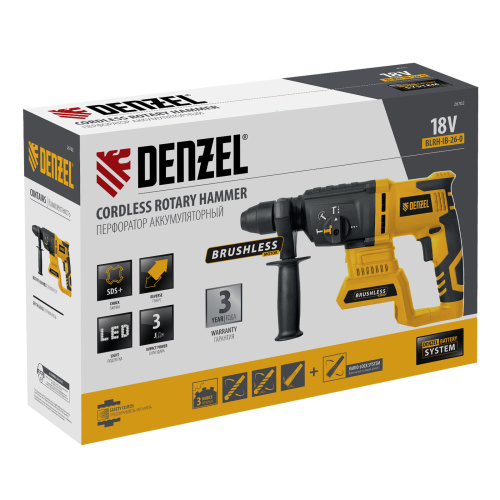 Перфоратор аккумуляторный BLRH-IB-26-0 Li-Ion, 18 В Denzel по ценам производителя в Краснодаре с доставкой по всей России