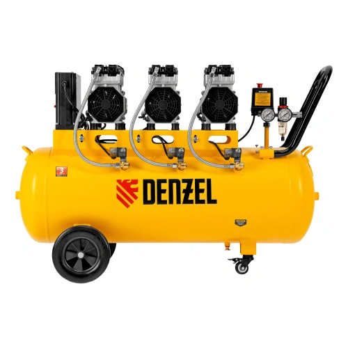 Компрессор безмасляный, малошумный  DLS 2250/100, 2250 Вт, 3x750, 100 л, 410 л/мин блок управления/ Denzel по ценам производителя в Краснодаре с доставкой по всей России