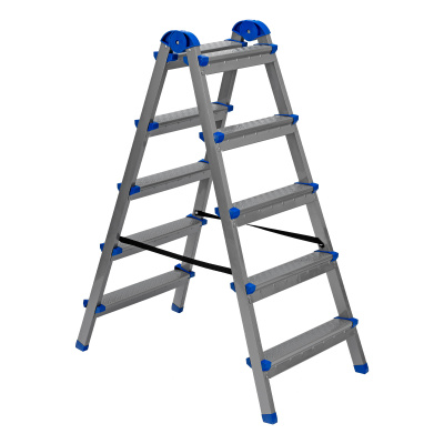 Стремянка двухсторонняя 5 ступеней, сталь профиль, стальные ступени, Сибртех по ценам производителя в Краснодаре с доставкой по всей России