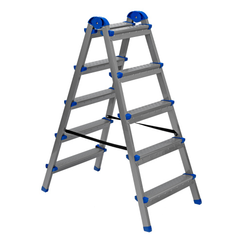 Стремянка двухсторонняя 5 ступеней, сталь профиль, стальные ступени, Сибртех по ценам производителя в Краснодаре с доставкой по всей России