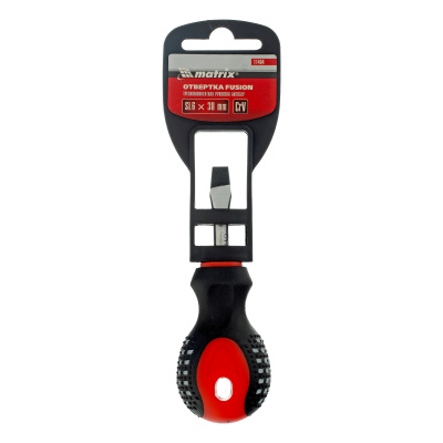 Отвертка Fusion, SL6 х 38 мм, CrV, трехкомпонентная рукоятка "Anti slip" Matrix по ценам производителя в Краснодаре с доставкой по всей России