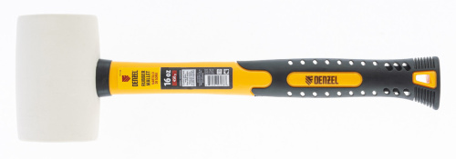 Киянка резиновая, 16 oz, белая резина, фибергласовая рукоятка Denzel по ценам производителя в Краснодаре с доставкой по всей России