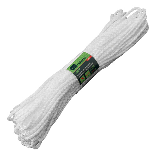 Шнур вязаный полипропиленовый с серд. белый, 4 мм, L 20 м, Сибртех по ценам производителя в Краснодаре с доставкой по всей России