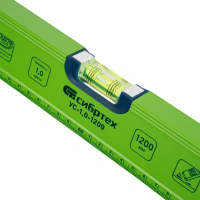 Уровень алюминиевый УС-1, 0-1200, фрезерованный, 3 глазка, рукоятки, 1200 мм Сибртех по ценам производителя в Краснодаре с доставкой по всей России