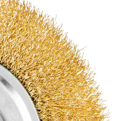 Щетка для УШМ, 150 мм, М14, плоская, латунированная витая проволока Matrix по ценам производителя в Краснодаре с доставкой по всей России