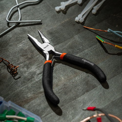 Длинногубцы прямые Mini, 130 мм, никелированные, авторазжим Sparta по ценам производителя в Краснодаре с доставкой по всей России