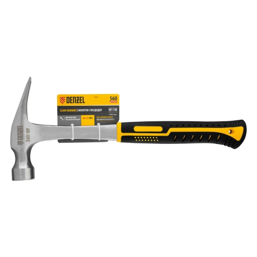 Молоток-гвоздодер 560 г, цельнометаллический, двухкомпонентная рукоятка Denzel по ценам производителя в Краснодаре с доставкой по всей России