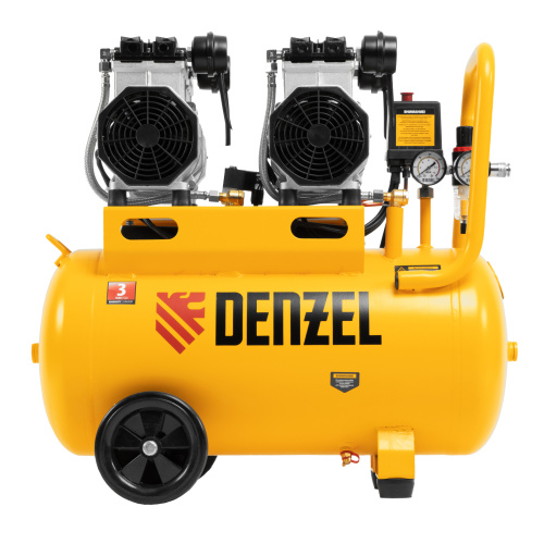 Компрессор безмасляный, малошумный DLS 2200/50, 2200 Вт, 2x1100, 50 л, 380 л/мин Denzel по ценам производителя в Краснодаре с доставкой по всей России