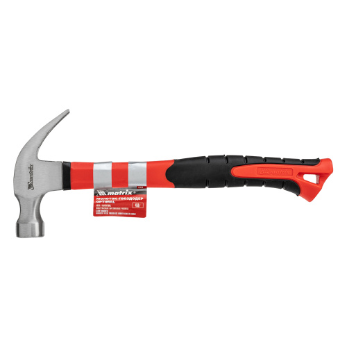 Молоток-гвоздодер optimal, 450 г, боек c магнитом, фибергласовая обрезиненная рукоятка Matrix по ценам производителя в Краснодаре с доставкой по всей России
