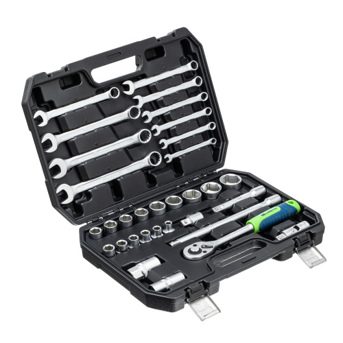 Набор инструментов, 1/2", пластиковый кейс, 32 предмета// Сибртех по ценам производителя в Краснодаре с доставкой по всей России