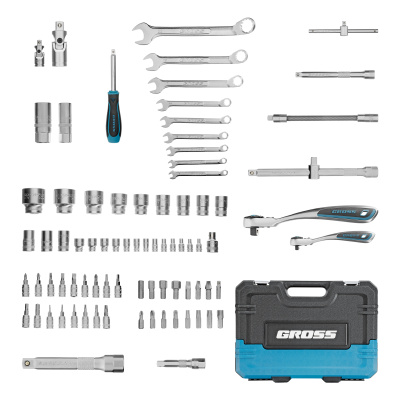 Набор инструментов, 1/4", 1/2", CrV, 120 зубьев, 82 предмета Gross по ценам производителя в Краснодаре с доставкой по всей России