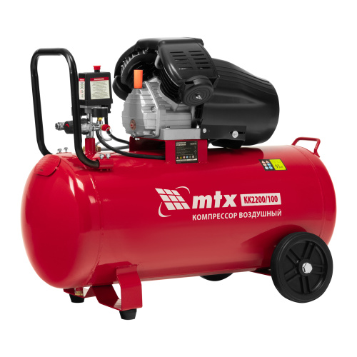 Компрессор воздушный КК-2200/100, 2,2 кВт, 350 л/мин, 100 л, прямой привод, масляный MTX по ценам производителя в Краснодаре с доставкой по всей России