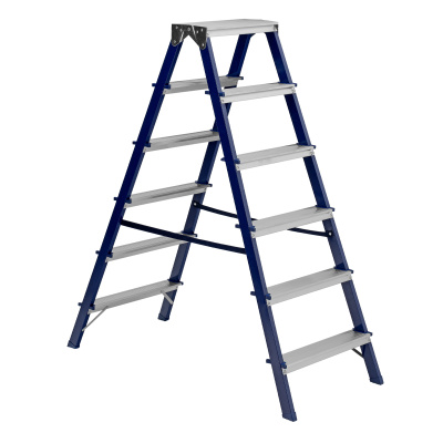 Стремянка двусторонняя 6 ступеней, стальная, Сибртех по ценам производителя в Краснодаре с доставкой по всей России