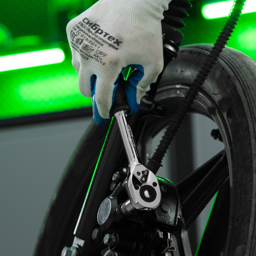 Ключ-трещотка 3/8", 45 зубьев, с быстрым сбросом, CrV, хром Сибртех по ценам производителя в Краснодаре с доставкой по всей России