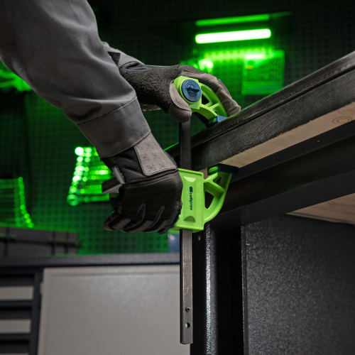 Струбцина F-образная, быстрозажимная, 150 х 70 х 360 мм, пластиковый корпус, фиксатор, двухкомпонентная рукоятка Сибртех по ценам производителя в Краснодаре с доставкой по всей России