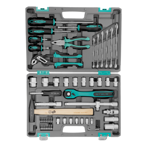 Набор инструментов, 1/2", Cr-V, S2, усиленный кейс, 58 предметов Stels по ценам производителя в Краснодаре с доставкой по всей России