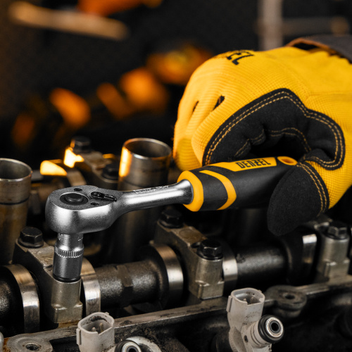 Ключ-трещотка 1/4", 90 зубьев, с быстрым сбросом, CrV Denzel по ценам производителя в Краснодаре с доставкой по всей России