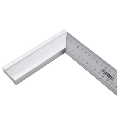 Угольник стальной 300 мм, нержавеющая сталь, градуировка, алюминиевое основание Denzel по ценам производителя в Краснодаре с доставкой по всей России