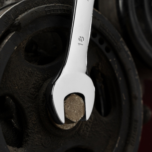 Ключ комбинированный трещоточный, 18 мм, CrV, зеркальный хром Matrix Professional по ценам производителя в Краснодаре с доставкой по всей России