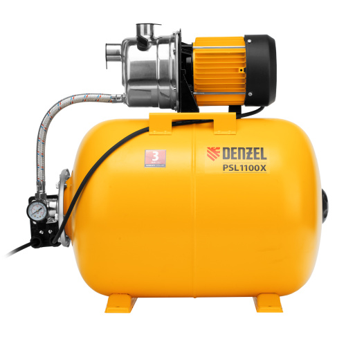 Насосная станция PSL1100X, 1100 Вт, 3600 л/ч, ресивер 50 л, подъем 45 м, нержавейка Denzel по ценам производителя в Краснодаре с доставкой по всей России