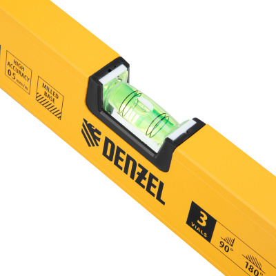 Уровень алюминиевый, магнит, фрезерованный, 3 глазка (1 зеркал.) 0,5 мм/м, 800 мм Denzel по ценам производителя в Краснодаре с доставкой по всей России