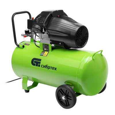Компрессор воздушный КК-2200/100, 2,2 кВт, 350 л/мин, 100 л, прямой привод, масляный Сибртех по ценам производителя в Краснодаре с доставкой по всей России