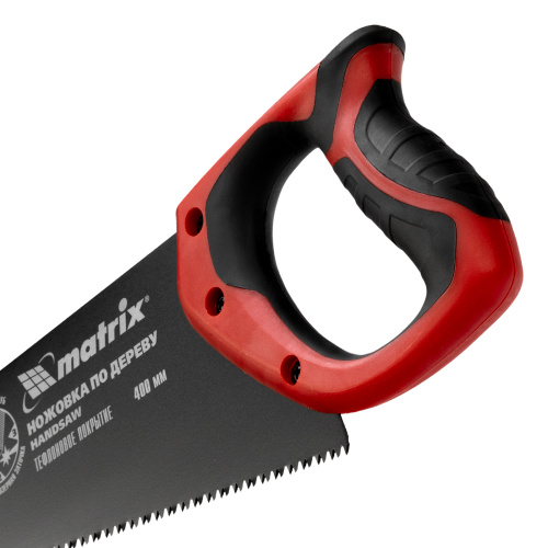 Ножовка по дереву, 400 мм, 7-8 TPI, зуб-3D, каленый зуб, тефлоновое покрытие полотна, двухкомпонентная рукоятка Matrix по ценам производителя в Краснодаре с доставкой по всей России