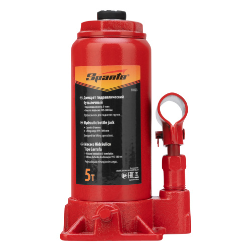 Домкрат гидравлический бутылочный, 5 т, h подъема 195-380 мм Sparta по ценам производителя в Краснодаре с доставкой по всей России