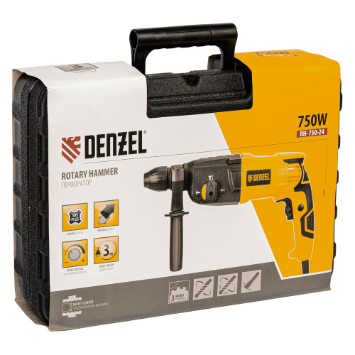 Перфоратор электрический RH-750-24, SDS-plus, 750 Вт, 2.5 Дж, 3 режима Denzel по ценам производителя в Краснодаре с доставкой по всей России