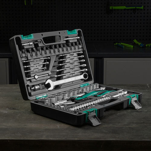 Набор инструментов 1/2", 1/4", CrV, 12 гранные головки, пластиковый кейс, 82 предмета Stels по ценам производителя в Краснодаре с доставкой по всей России