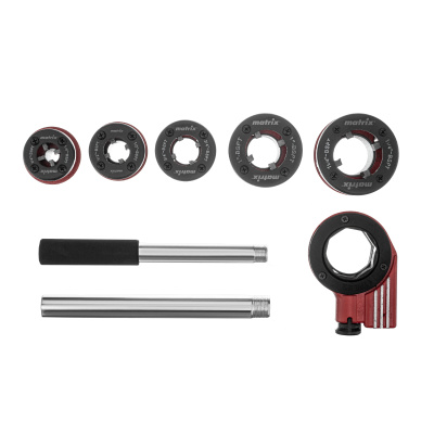 Набор клуппов 1/4-1/2-3/4-1-1.25"+ плашкодержатель с трещоткой, 8 предметов Matrix по ценам производителя в Краснодаре с доставкой по всей России