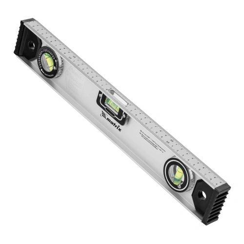 Уровень алюминиевый "Рельс", 400 мм, 3 глазка (1 поворотный) Matrix по ценам производителя в Краснодаре с доставкой по всей России