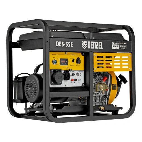 Генератор дизельный DES-55E, 5,5 кВт, 230 В, 11 л, электростартер Denzel по ценам производителя в Краснодаре с доставкой по всей России