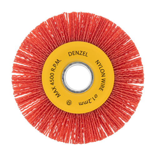 Щетка для УШМ, 125 мм, Плоская, нейлоновая щетина, посадка 22,2 мм Denzel по ценам производителя в Краснодаре с доставкой по всей России