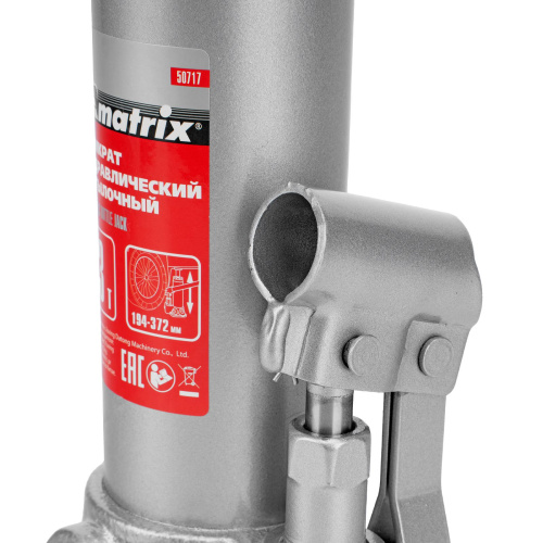 Домкрат гидравлический бутылочный, 3 т, высота подъема 194-372 мм Matrix по ценам производителя в Краснодаре с доставкой по всей России
