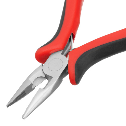 Длинногубцы прямые Mini, 130 мм, никелированные, авторазжим, двухкомпонентные рукоятки Matrix по ценам производителя в Краснодаре с доставкой по всей России