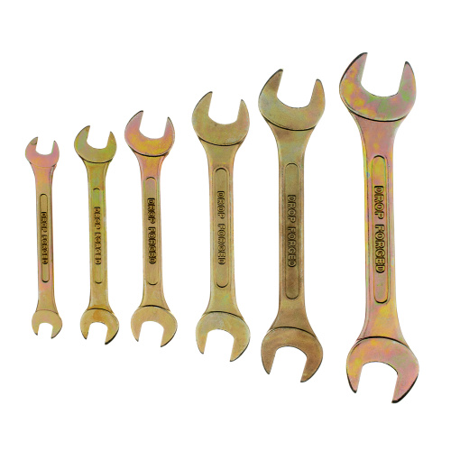 Набор ключей рожковых 6-17 мм, 6 шт, желтый цинк Сибртех по ценам производителя в Краснодаре с доставкой по всей России