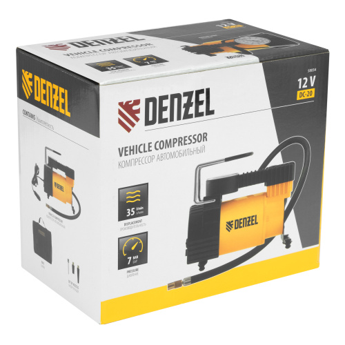 Компрессор автомобильный DС-20,12 В, 7 атм, 35 л/мин Denzel купить в Москве с доставкой по всей России | ProtosMarket.ru