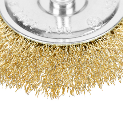 Щетка для дрели 100 мм, плоская со шпилькой, латунированная витая проволока Matrix по ценам производителя в Краснодаре с доставкой по всей России