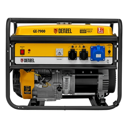 Генератор бензиновый GE 7900, 6.5 кВт, 220 В/50 Гц, 25 л, ручной пуск Denzel по ценам производителя в Краснодаре с доставкой по всей России