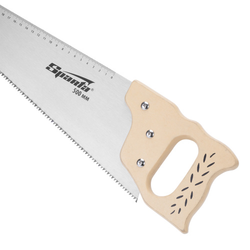 Ножовка по дереву, 400 мм, 7-8 TPI, каленый зуб, линейка, деревянная рукоятка Sparta по ценам производителя в Краснодаре с доставкой по всей России