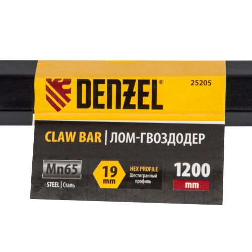 Лом-гвоздодер, 1200 мм, шестигранный 19 мм, окрашенный, сталь 65 Denzel по ценам производителя в Краснодаре с доставкой по всей России