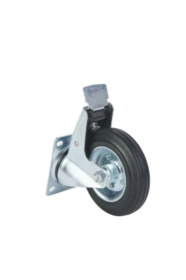 Колесо поворотное усиленное резина SRCB 63 160 мм с тормозом по ценам производителя в Краснодаре с доставкой по всей России